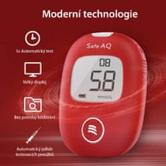 Sinocare glukometer Safe AQ Smart, 25 trakov, 25 lancet, pisalo za vzorčenje, torbica