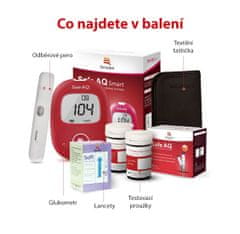 Sinocare glukometer Safe AQ Smart, 25 trakov, 25 lancet, pisalo za vzorčenje, torbica