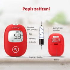 Sinocare glukometer Safe AQ Smart, 25 trakov, 25 lancet, pisalo za vzorčenje, torbica