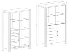 Trianova Vitrina Olin - appenzeller fichte/črna - 24ABJC44