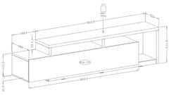 Trianova TV komoda Bota - Antracit/Ribbec hrast - 24JRFG40