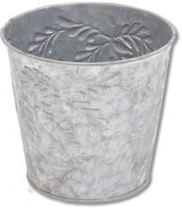 Autronic Kovinska embalaža za rože v srebrni barvi z dekor omela. AB2080