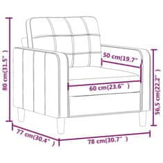 Vidaxl Fotelj krem 60 cm blago