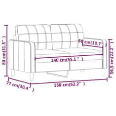 Vidaxl Dvosed krem 140 cm umetno usnje