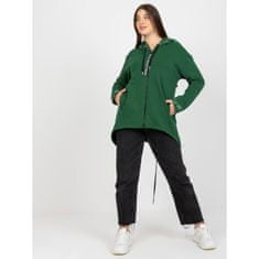 RELEVANCE Ženski pulover z napisi plus size BRENDA temno zelen RV-BL-8266.34P_390951 Univerzalni