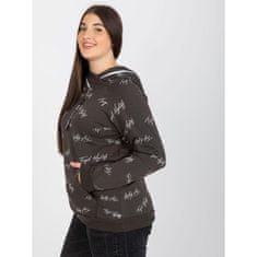RELEVANCE Ženski pulover s kapuco večje velikosti in kaki potiskom DEBORAH RV-BL-8351.95_391739 Univerzalni