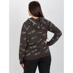 RELEVANCE Ženski pulover s kapuco večje velikosti in kaki potiskom DEBORAH RV-BL-8351.95_391739 Univerzalni