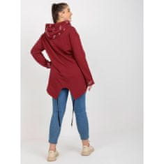 RELEVANCE Ženski pulover z zadrgo velike velikosti VIVIAN bordo RV-BL-8266.34P_390965 Univerzalni