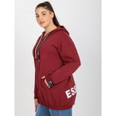 RELEVANCE Ženski pulover s potiskom na hrbtu velike velikosti JESSY bordo RV-BL-8277.28_391607 Univerzalni