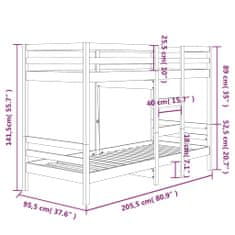 Vidaxl Pograd 90x200 cm trdna borovina