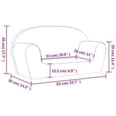 Vidaxl Otroški kavč svetlo siv z zvezdicami mehak pliš