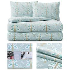 FLHF Snuggy mint tiskana božična posteljnina 160x200+70x80*2 AmeliaHome