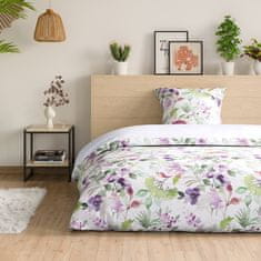 FLHF Bettwäsche Averi Violett gedruckt.glatt Blumen 135x200+80x80*1 AmeliaHome