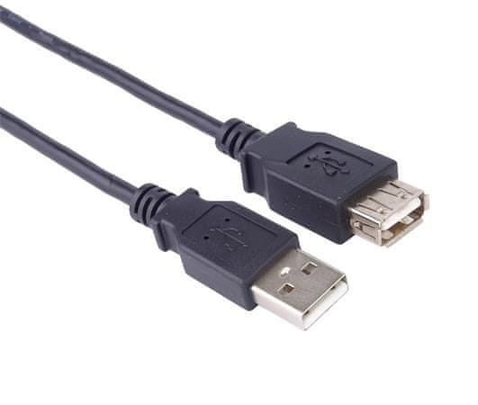 USB 2.0 podaljšek, A-A, 5 m, črn