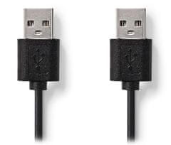 kabel USB 2.0/ vtič USB-A - vtič USB-A/ črn/ v razsutem stanju/ 3 m