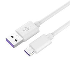 Kabel USB 3.1 C/M - USB 2.0 A/M, izjemno hitro polnjenje 5A, bel, 2 m