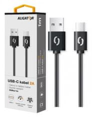 Aligator Podatkovni kabel 2A, USB-C črn