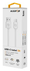 Aligator Podatkovni kabel 2A, USB-C, bel