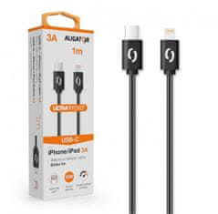 Aligator Podatkovni kabel POWER 3A, USB-C/bliskovito črn