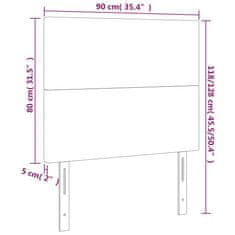 Vidaxl LED posteljno vzglavje belo 90x5x118/128 cm umetno usnje