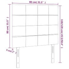 Vidaxl LED posteljno vzglavje roza 80x5x118/128 cm žamet