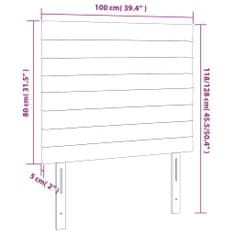 Vidaxl LED posteljno vzglavje svetlo sivo 100x5x118/128 cm žamet