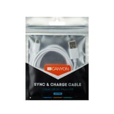 Canyon Polnilni kabel Micro USB na USB 2.0, bel