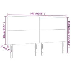 Vidaxl LED posteljno vzglavje svetlo sivo 160x5x118/128 cm blago