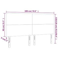 Vidaxl LED posteljno vzglavje črno 180x5x118/128 cm blago