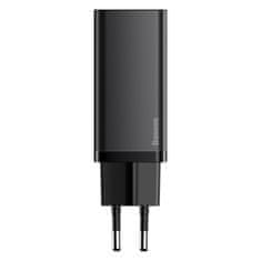 BASEUS GaN2 Lite omrežni polnilnik, USB + USB-C, 65 W, EU (črn)