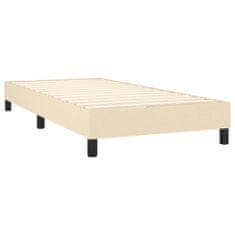 Vidaxl Box spring postelja z vzmetnico krem 90x190 cm blago