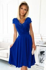 Numoco Ženska čipkasta obleka Linda kraljevsko modra L