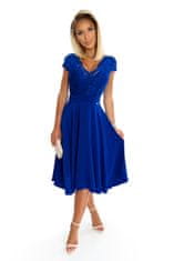 Numoco Ženska čipkasta obleka Linda kraljevsko modra XL
