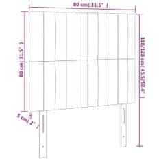 Vidaxl LED posteljno vzglavje modro 80x5x118/128 cm blago