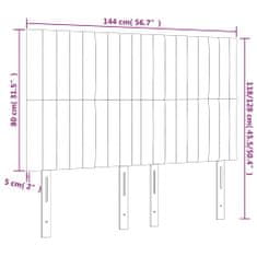 Vidaxl LED posteljno vzglavje modro 144x5x118/128 cm blago