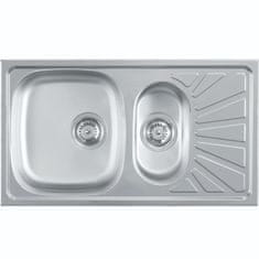 WEREO Luna Flex 1.5D inox dvojno pomivalno korito, s sifonom, za omarico od 60 cm