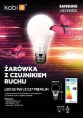 Kobi LED žarnica E27 A60 9W = 60W 810lm 6500K Hladno bela S SENZORJEM GIBANJA IN SOMRAKA