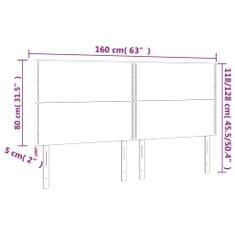 Vidaxl LED posteljno vzglavje modro 160x5x118/128 cm blago