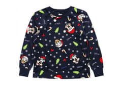 Disney DISNEY Miška Mickey Božična otroška pižama, velur, temno modra 7-8 lat 128 cm