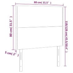 Vidaxl LED posteljno vzglavje črno 80x5x118/128 cm žamet