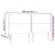 Vidaxl LED posteljno vzglavje temno zeleno 200x5x118/128 cm žamet