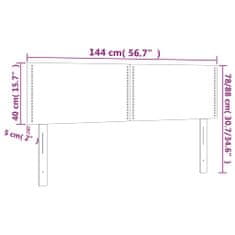 Vidaxl LED posteljno vzglavje temno rjavo 144x5x78/88 cm blago