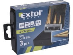 Extol Craft Svedri stopil, nastavljeno 3ks, O 4-12/1mm, O 4-20/2mm, O 4-32/2mm