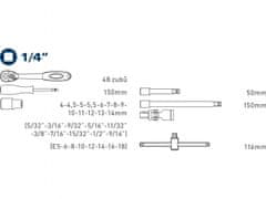 Fortum Vtična glava MULTI-LOCK, nastavljeno 19ks, 1/4"