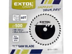 Extol Craft Žagin list z rezili SK, O 500x3,8x30mm, 60T