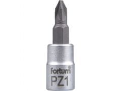 Fortum Vtična glava 1/4" vrh pozidriv, PZ 1, L 37mm