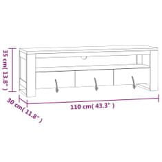 Vidaxl TV omarica 110x30x35 cm trdna tikovina