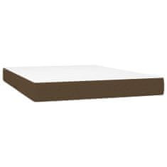 Vidaxl Box spring postelja z vzmetnico temno rjava 140x200 cm blago