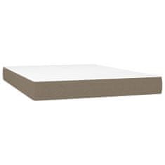 Vidaxl Box spring postelja z vzmetnico LED taupe 140x200 cm blago