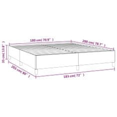 Vidaxl Box spring postelja z vzmetnico temno siva 180x200 cm blago